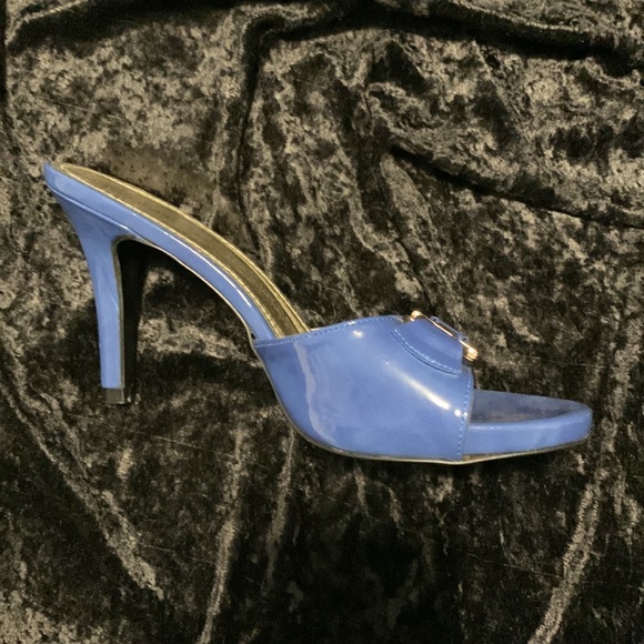 Blue Slip-On High Heels - Picture 2 of 3
